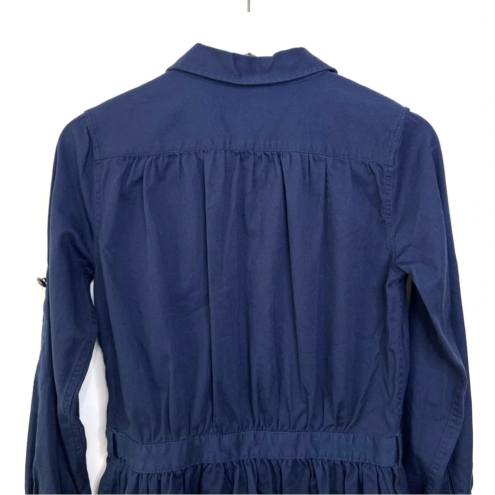 Ralph Lauren Navy Button Front Shirt Dress Dize 16